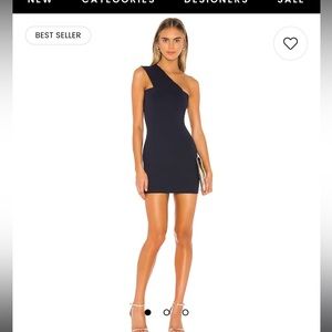 Superdown Rockie one shoulder dress in navy